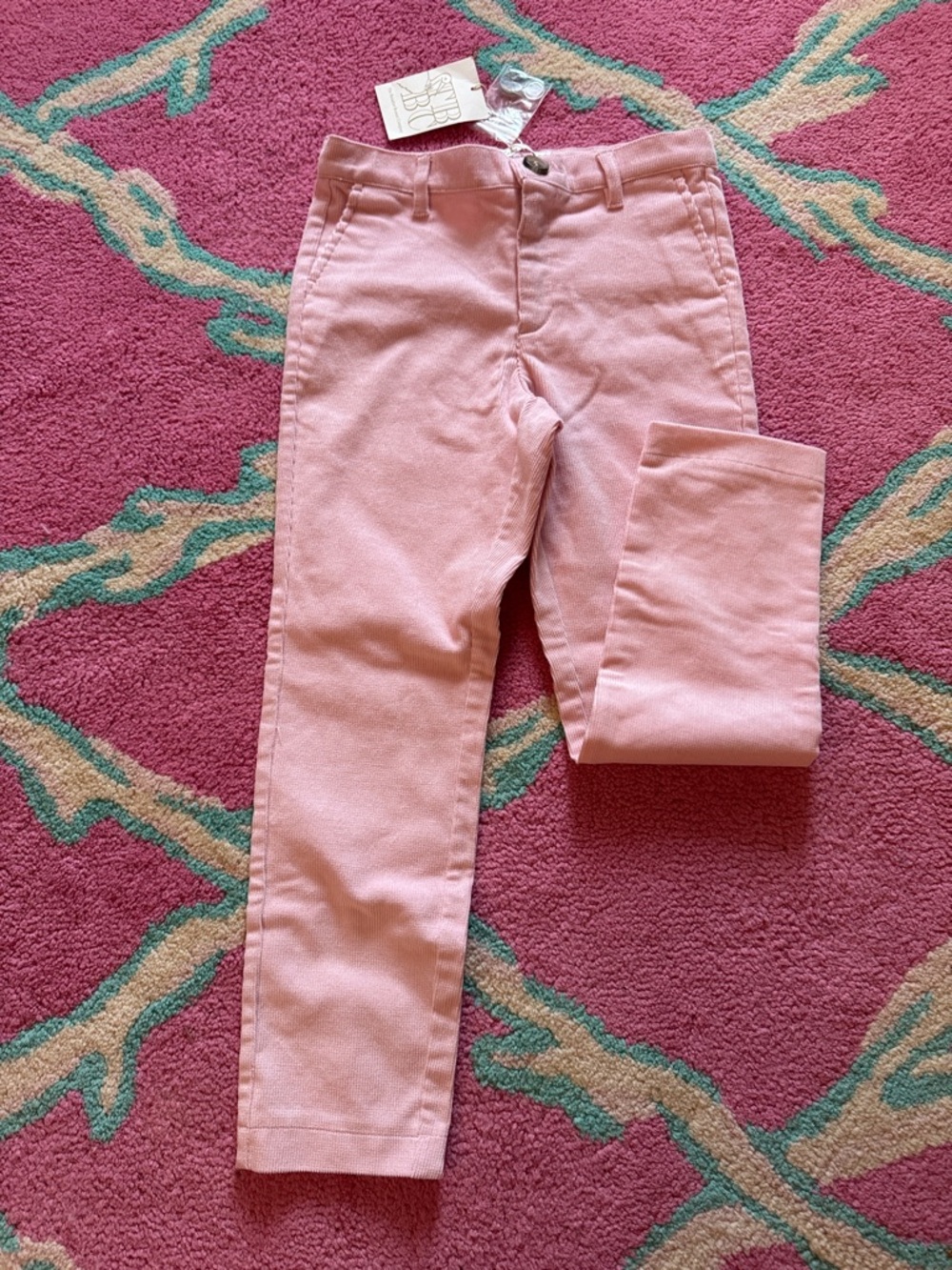 Girls Pink Stretch Corduroy Pants